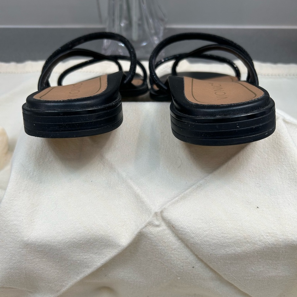 Vionic PRISM black sparkly leather sandals Sz 7 - Picture 6 of 9